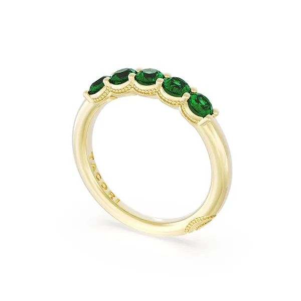 Round Cut Emerald Eternity Band in 18kt Yellow Gold Aires Jewelers Morris Plains, NJ