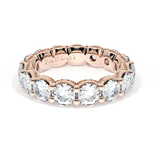 Round Cut Diamond Eternity Band in 18kt Rose Gold Aires Jewelers Morris Plains, NJ