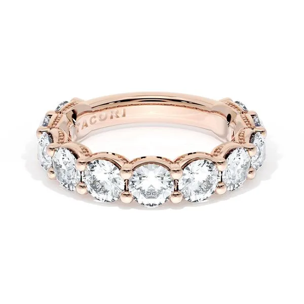 Round Cut Diamond Eternity Band in 18kt Rose Gold Aires Jewelers Morris Plains, NJ