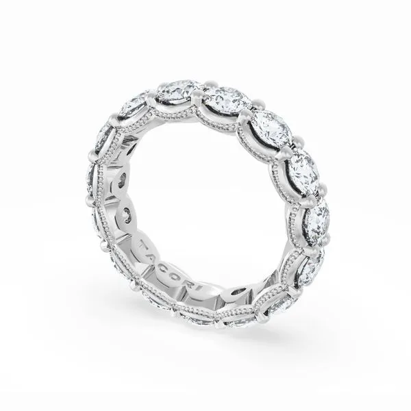 Round Cut Diamond Eternity Band in 18kt White Gold Aires Jewelers Morris Plains, NJ