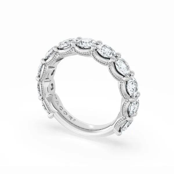Round Cut Diamond Eternity Band in 18kt White Gold Aires Jewelers Morris Plains, NJ