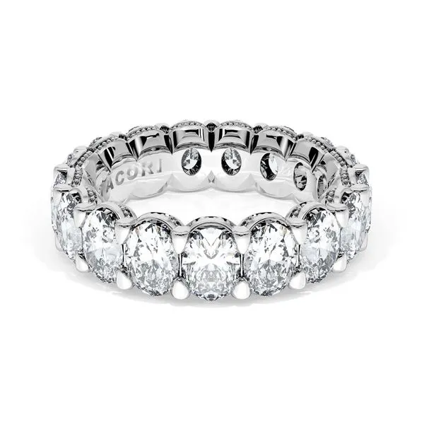 Oval Cut Diamond Eternity Band in Platinum Aires Jewelers Morris Plains, NJ