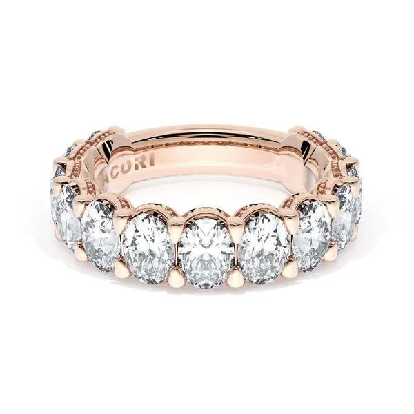 Oval Cut Diamond Eternity Band in 18kt Rose Gold Aires Jewelers Morris Plains, NJ