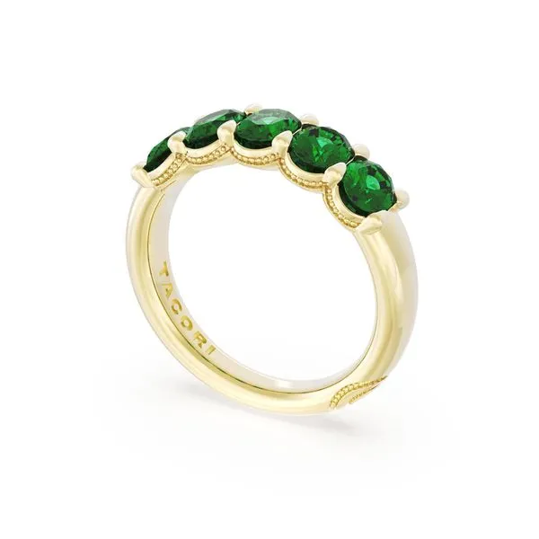 Oval Cut Emerald Eternity Band in 18kt Yellow Gold Aires Jewelers Morris Plains, NJ