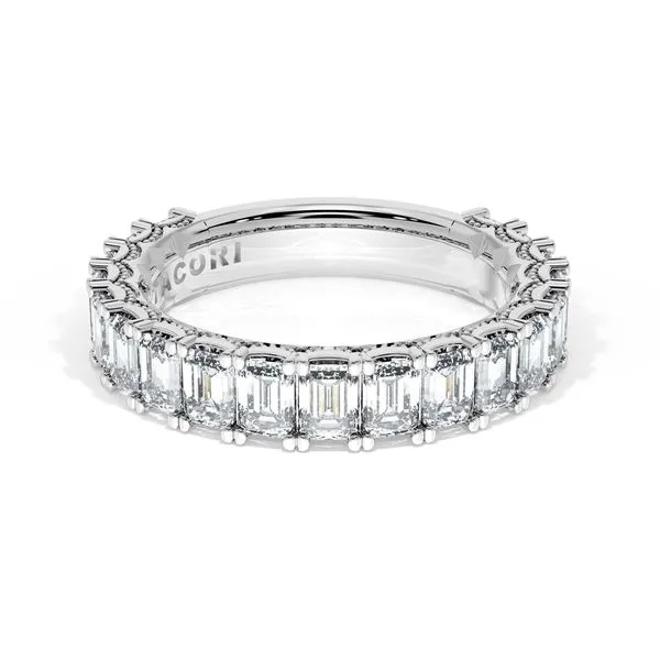 Emerald Cut Diamond Eternity Band in Platinum Aires Jewelers Morris Plains, NJ