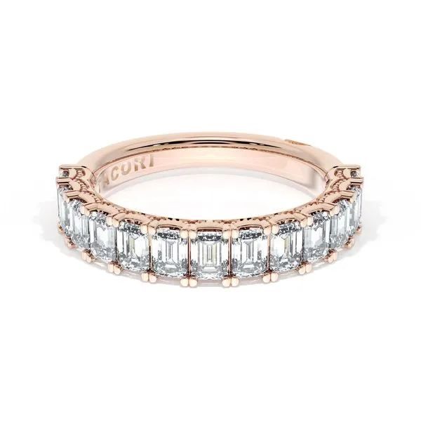 Emerald Cut Diamond Eternity Band in 18kt Rose Gold Aires Jewelers Morris Plains, NJ