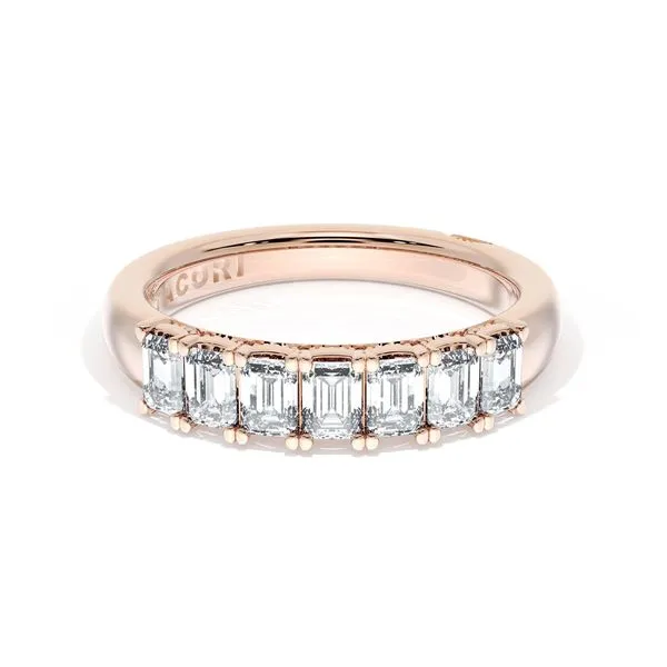 Emerald Cut Diamond Eternity Band in 18kt Rose Gold Aires Jewelers Morris Plains, NJ
