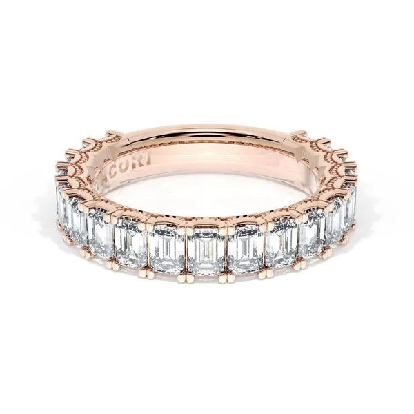 Emerald Cut Diamond Eternity Band in 18kt Rose Gold Aires Jewelers Morris Plains, NJ