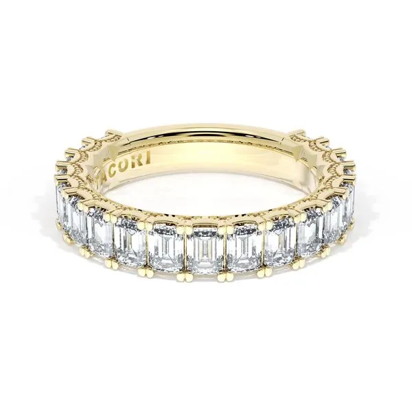 Emerald Cut Diamond Eternity Band in 18kt Yellow Gold Aires Jewelers Morris Plains, NJ
