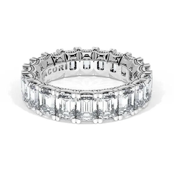 Emerald Cut Diamond Eternity Band in Platinum Aires Jewelers Morris Plains, NJ