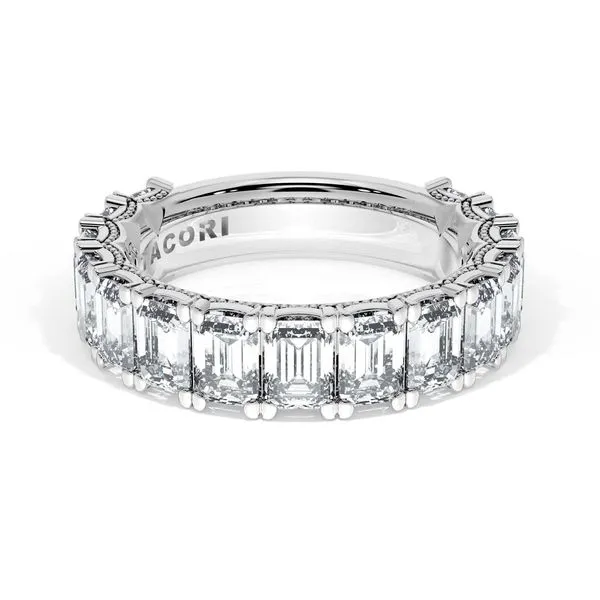 Emerald Cut Diamond Eternity Band in Platinum Aires Jewelers Morris Plains, NJ