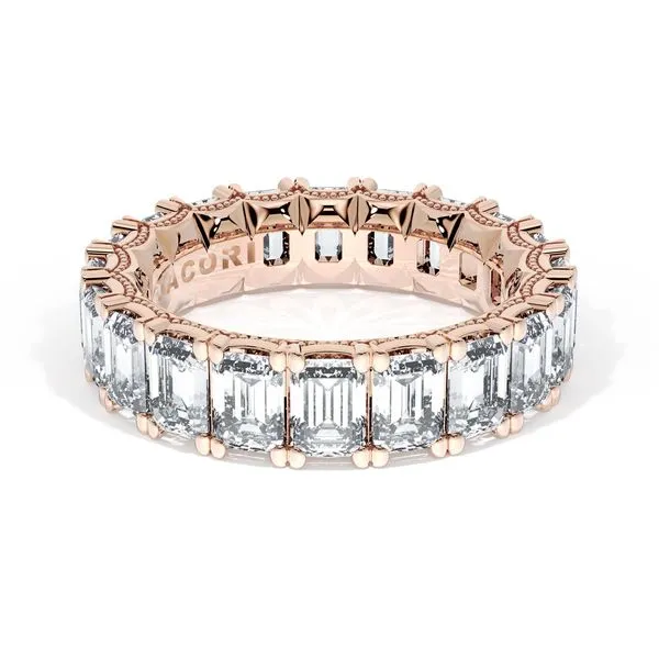 Emerald Cut Diamond Eternity Band in 18kt Rose Gold Aires Jewelers Morris Plains, NJ