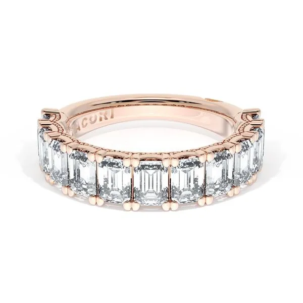 Emerald Cut Diamond Eternity Band in 18kt Rose Gold Aires Jewelers Morris Plains, NJ