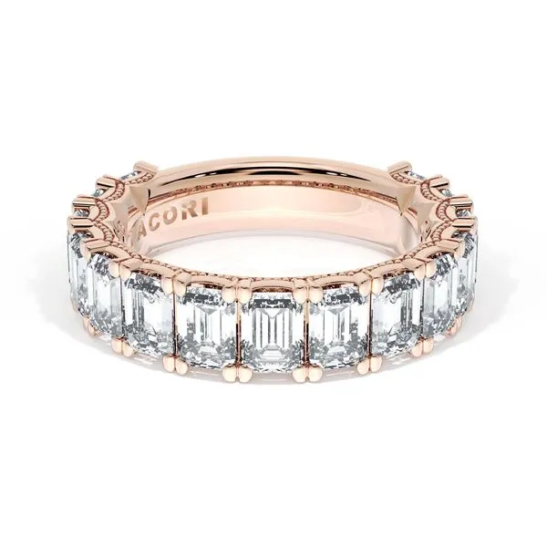 Emerald Cut Diamond Eternity Band in 18kt Rose Gold Aires Jewelers Morris Plains, NJ