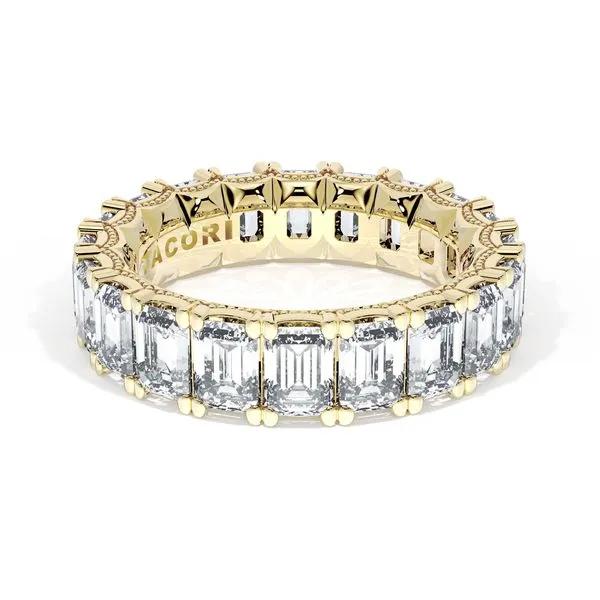 Emerald Cut Diamond Eternity Band in 18kt Yellow Gold Aires Jewelers Morris Plains, NJ