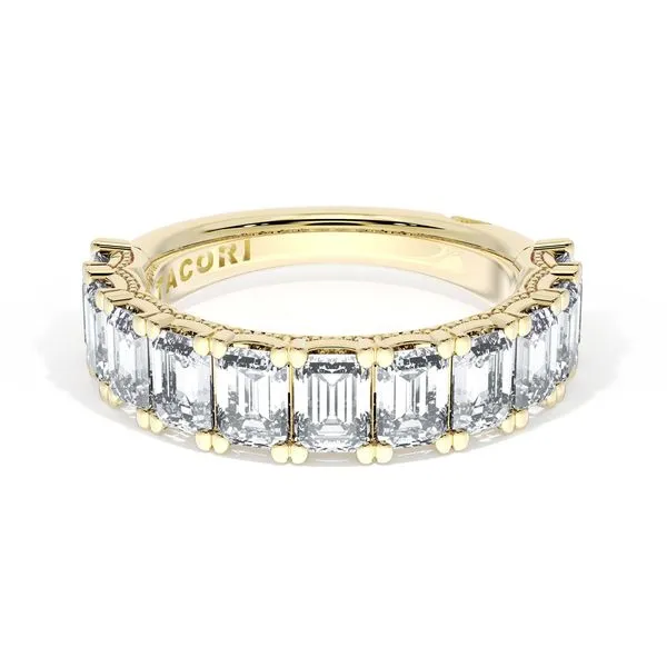 Emerald Cut Diamond Eternity Band in 18kt Yellow Gold Aires Jewelers Morris Plains, NJ