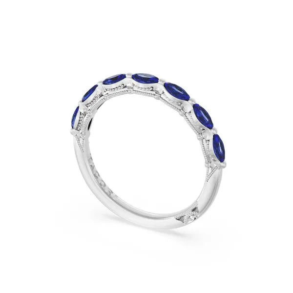 Blue Sapphire Eternity Band in 18kt White Gold Aires Jewelers Morris Plains, NJ