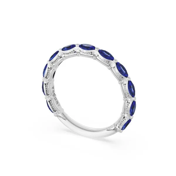 Blue Sapphire Eternity Band in 18kt White Gold Aires Jewelers Morris Plains, NJ
