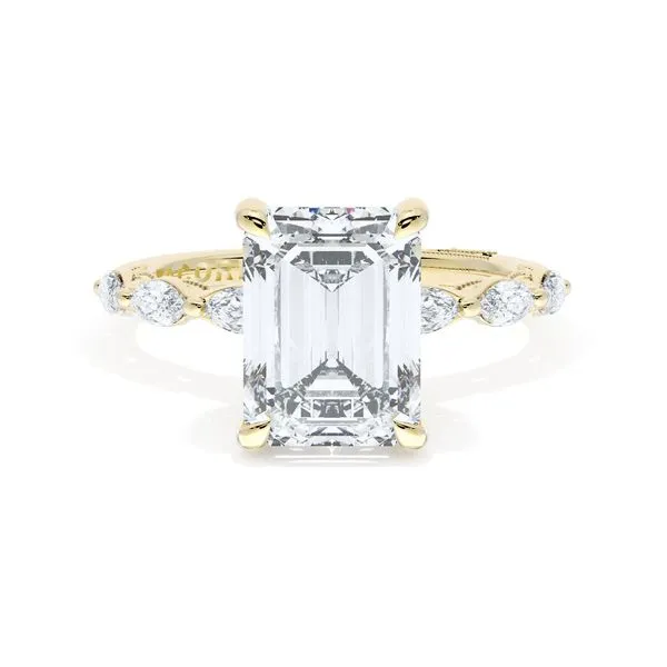 Emerald Solitaire Engagement Ring Aires Jewelers Morris Plains, NJ