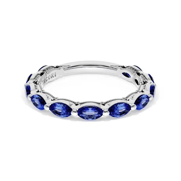 Blue Sapphire Eternity Band in Platinum Aires Jewelers Morris Plains, NJ