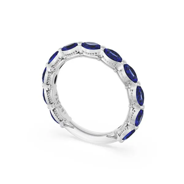 Blue Sapphire Eternity Band in 18kt White Gold Aires Jewelers Morris Plains, NJ