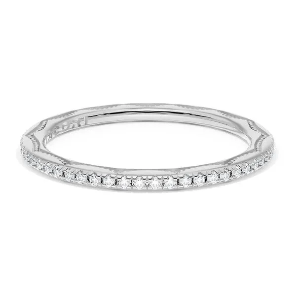 French Pavé Diamond Wedding Band, 1.70mm Aires Jewelers Morris Plains, NJ