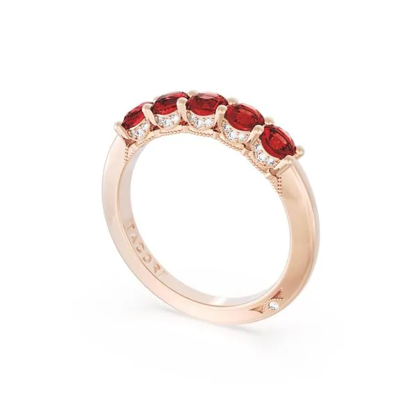 Round Cut Ruby Eternity Band in 18kt Rose Gold Meyers Jewelers Grove City, OH
