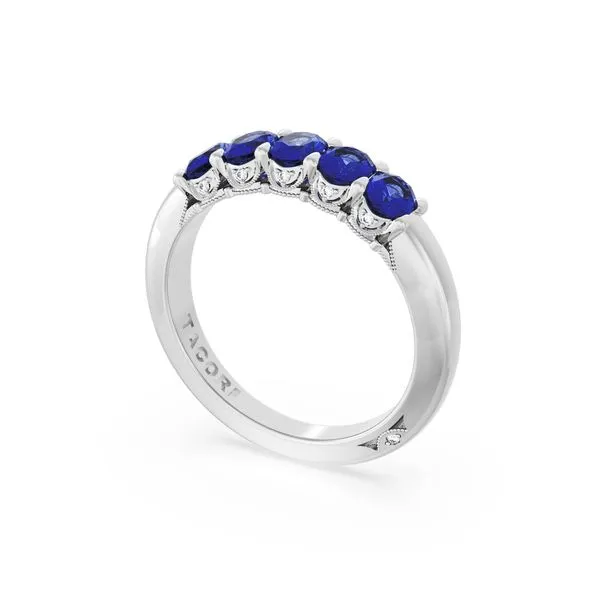 Oval Cut Blue Sapphire Eternity Band in 18kt White Gold Aires Jewelers Morris Plains, NJ