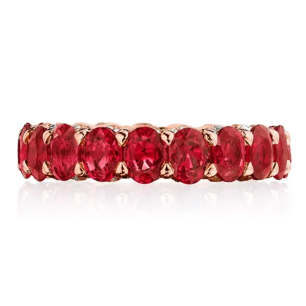 Oval Cut Ruby Eternity Band Aires Jewelers Morris Plains, NJ