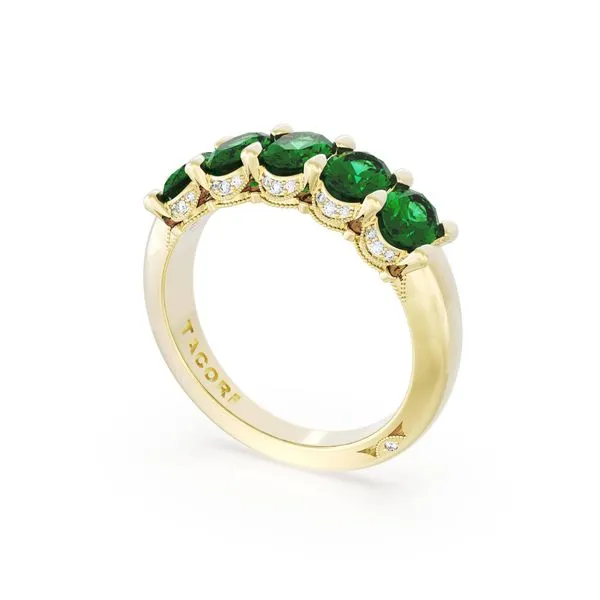 Oval Cut Emerald Eternity Band in 18kt Yellow Gold Aires Jewelers Morris Plains, NJ
