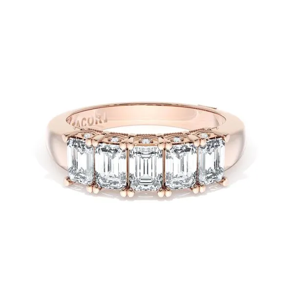 Emerald Cut Diamond Eternity Band in 18kt Rose Gold Aires Jewelers Morris Plains, NJ