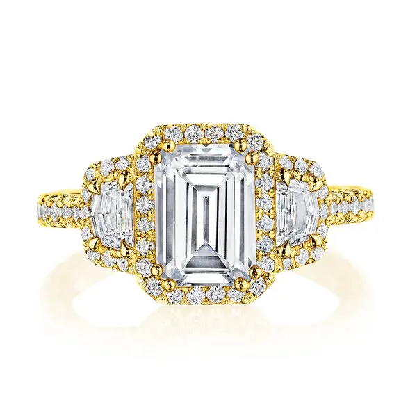 Emerald 3-Stone Engagement Ring Aires Jewelers Morris Plains, NJ