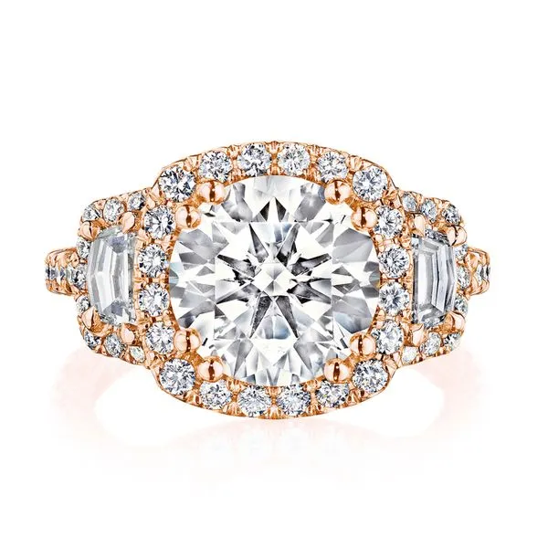 Round 3-Stone Engagement Ring Aires Jewelers Morris Plains, NJ