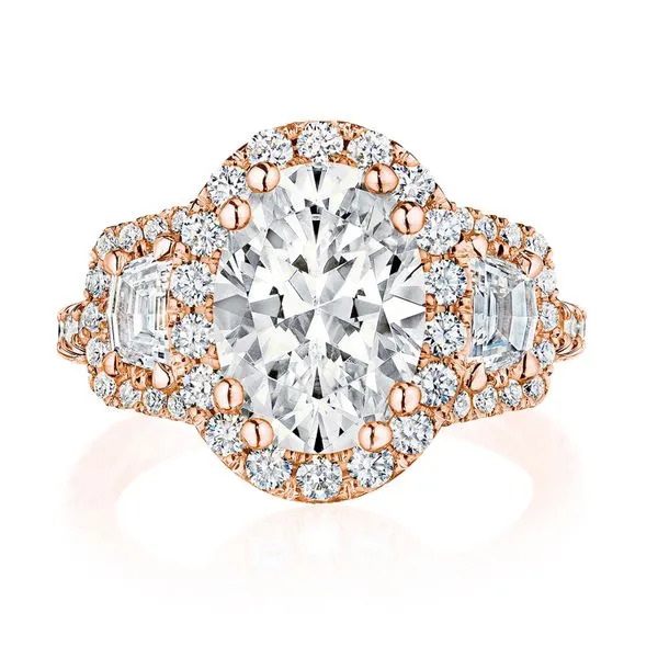 Oval 3-Stone Engagement Ring Aires Jewelers Morris Plains, NJ