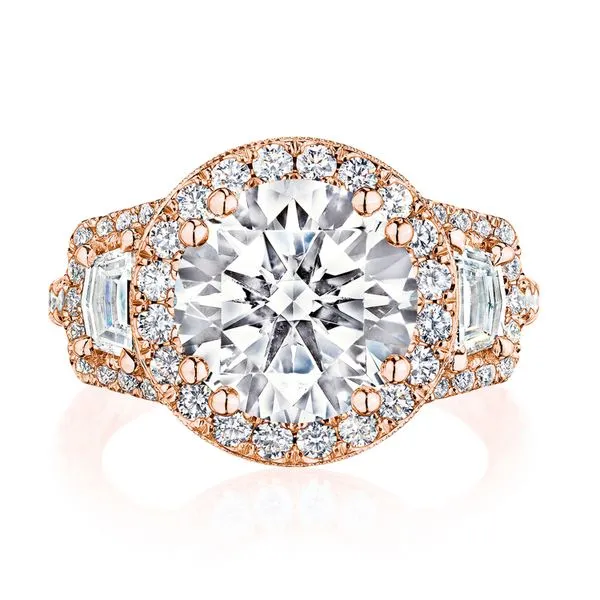 Round 3-Stone Engagement Ring Aires Jewelers Morris Plains, NJ