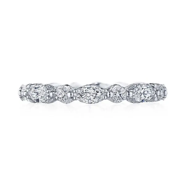 Marquise and Round Diamond Eternity Band Aires Jewelers Morris Plains, NJ