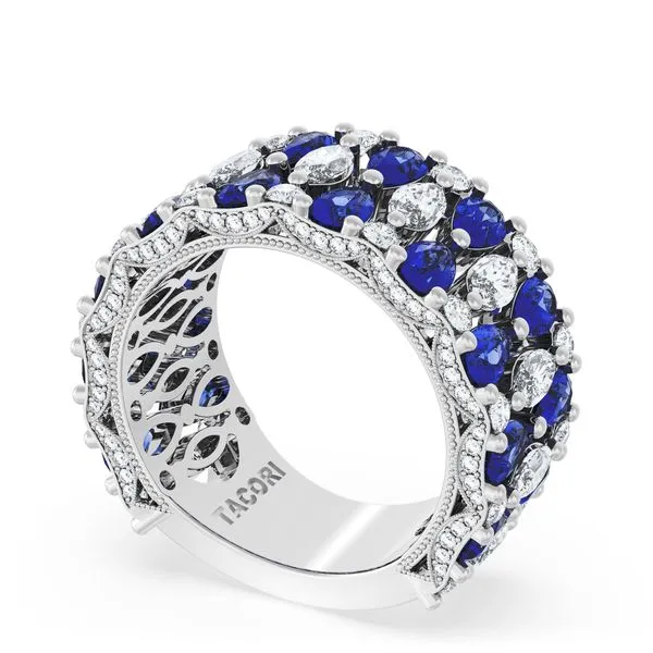 Marquise and Pear Blue Sapphire Mosaic Band Aires Jewelers Morris Plains, NJ