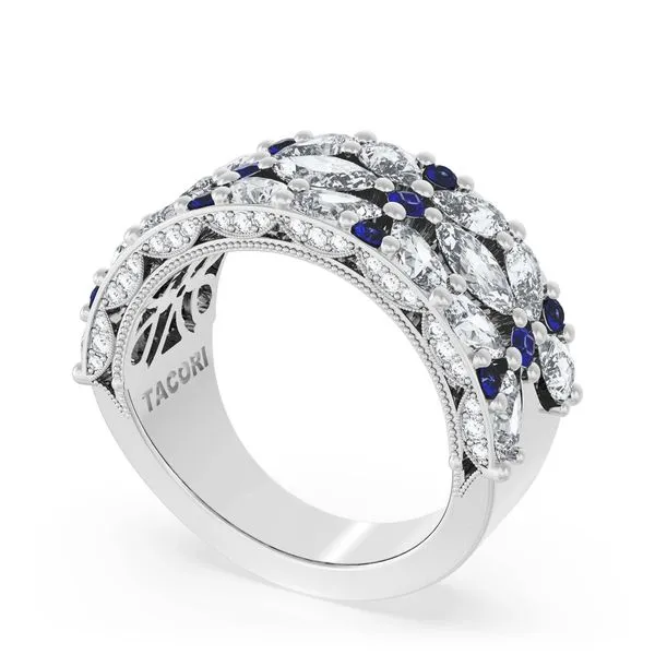 East West Marquise and Pear Blue Sapphire Mosaic Band Aires Jewelers Morris Plains, NJ