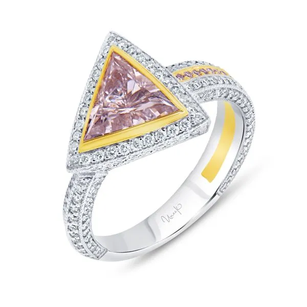 Uneek Natureal Collection Halo Trillion Pink Diamond Engagement Ring Quest Fine Jewelers Fairfax, VA