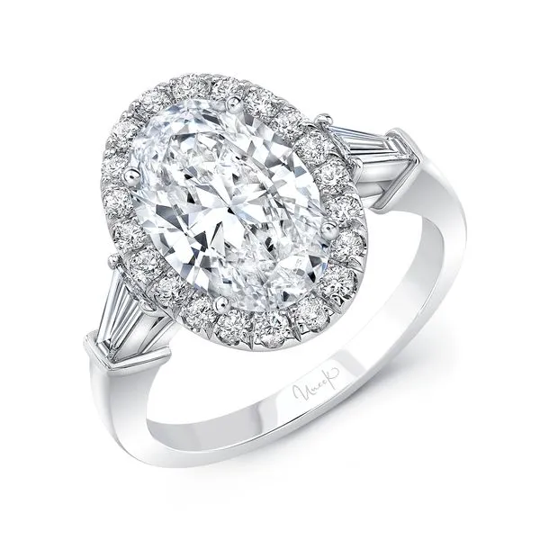 Uneek Signature Collection Halo Oval Diamond Engagement Ring Mystique Jewelers Alexandria, VA