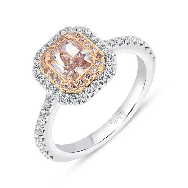 Uneek Natureal Collection Double-Halo Pink Diamond Engagement Ring Diamond Source Jewelers Greenwood Village, CO