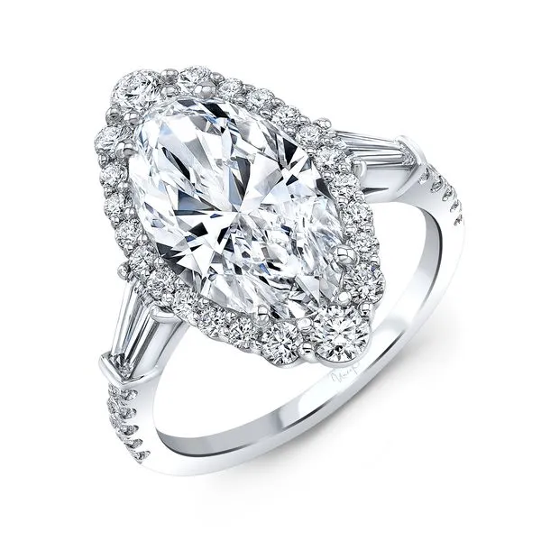 Uneek Signature Collection Halo Oval Diamond Engagement Ring Mystique Jewelers Alexandria, VA