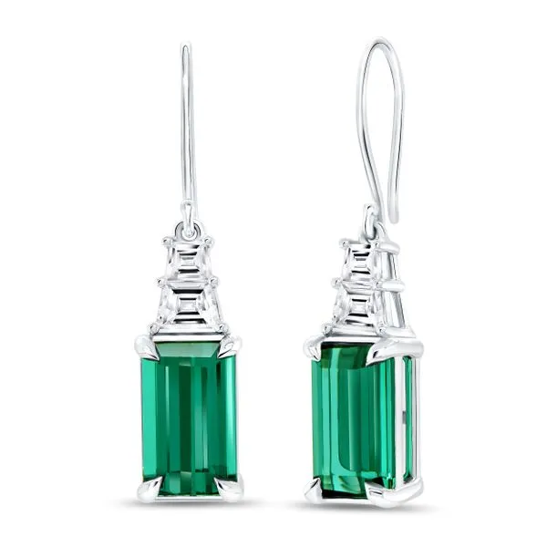 Uneek Precious Collection Emerald Green Tourmaline Drop Earrings Quest Fine Jewelers Fairfax, VA