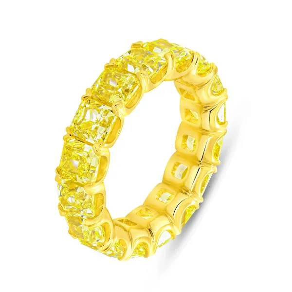Uneek Natureal Collection Eternity Radiant Fancy Yellow Diamond Eternity Ring Diamond Source Jewelers Greenwood Village, CO