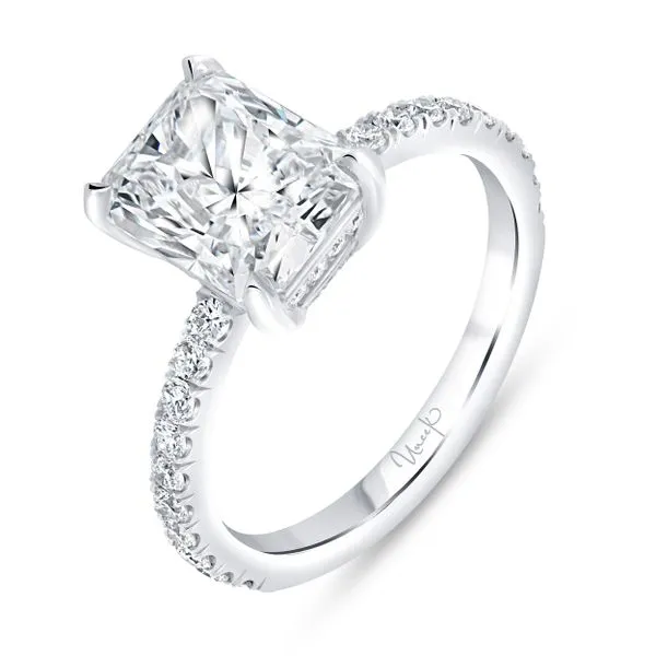 Uneek Signature Collection Straight Radiant Diamond Engagement Ring Mystique Jewelers Alexandria, VA
