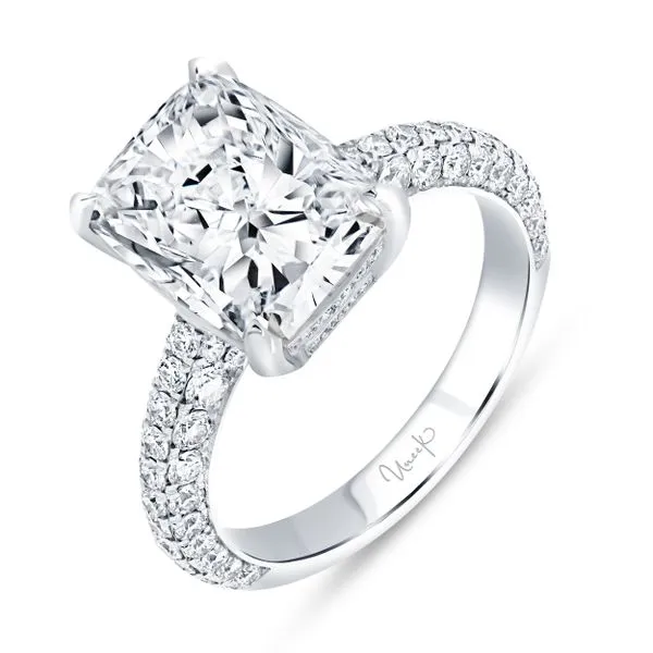 Uneek Signature Collection 3-Sided Cushion Diamond Engagement Ring Mystique Jewelers Alexandria, VA