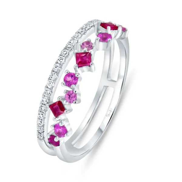 Uneek Precious Collection 2 Row Princess Ruby Fashion Ring Diamond Source Jewelers Greenwood Village, CO