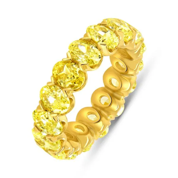Uneek Natureal Collection Eternity Oval Fancy Yellow Diamond Eternity Ring Diamond Source Jewelers Greenwood Village, CO