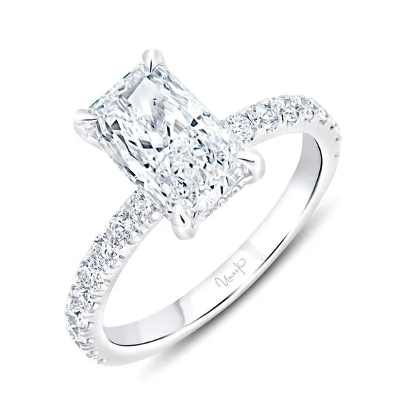 Uneek Signature Collection Under-Halo Emerald Diamond Engagement Ring Diamond Source Jewelers Greenwood Village, CO