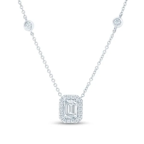 Uneek Signature Collection Halo Emerald Diamond Fashion Pendant Mystique Jewelers Alexandria, VA